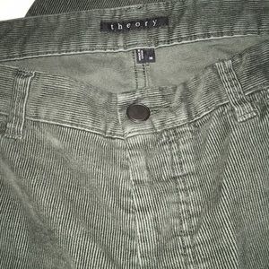 Theory forest green corduroy pants